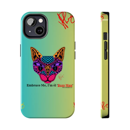 Pets Designed Phone Cases - iPhone/ Samsung Galaxy & GooglePixel ("Embrace Me.."1) (Green/Yellow Hue Color)