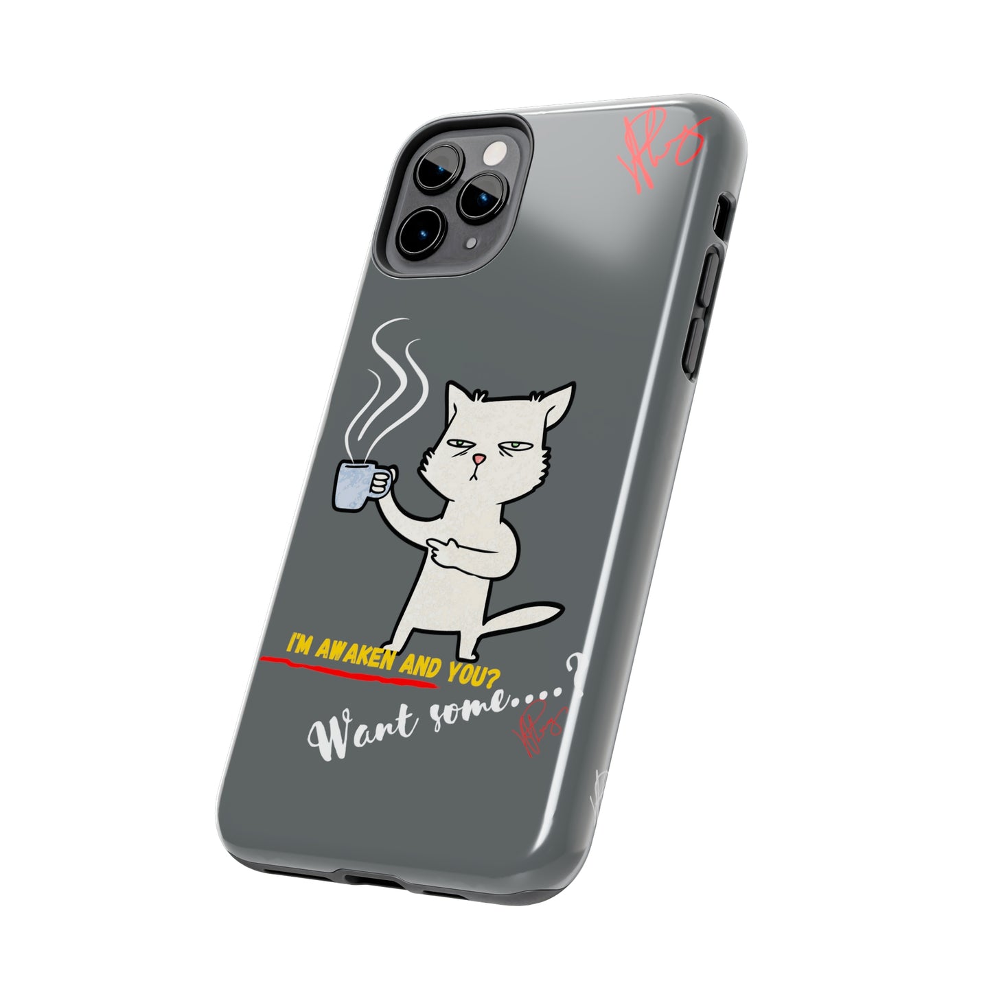 Another Lovely Grey - Cutie "Coffee Cat" Pet Design Verision from the 'TPPG Collection' Line carries Several sizes of the "iPhone Series" Tough Phone Cases