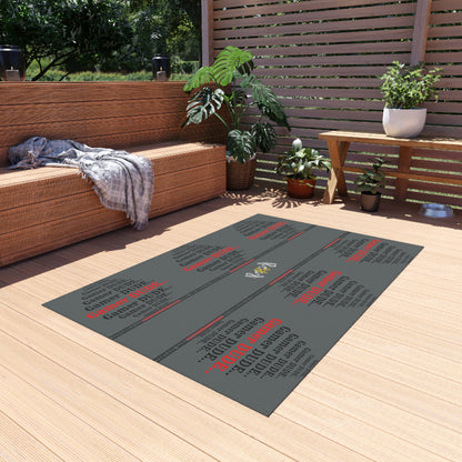 'Gamer' Style Grey Durable Outdoor Rug