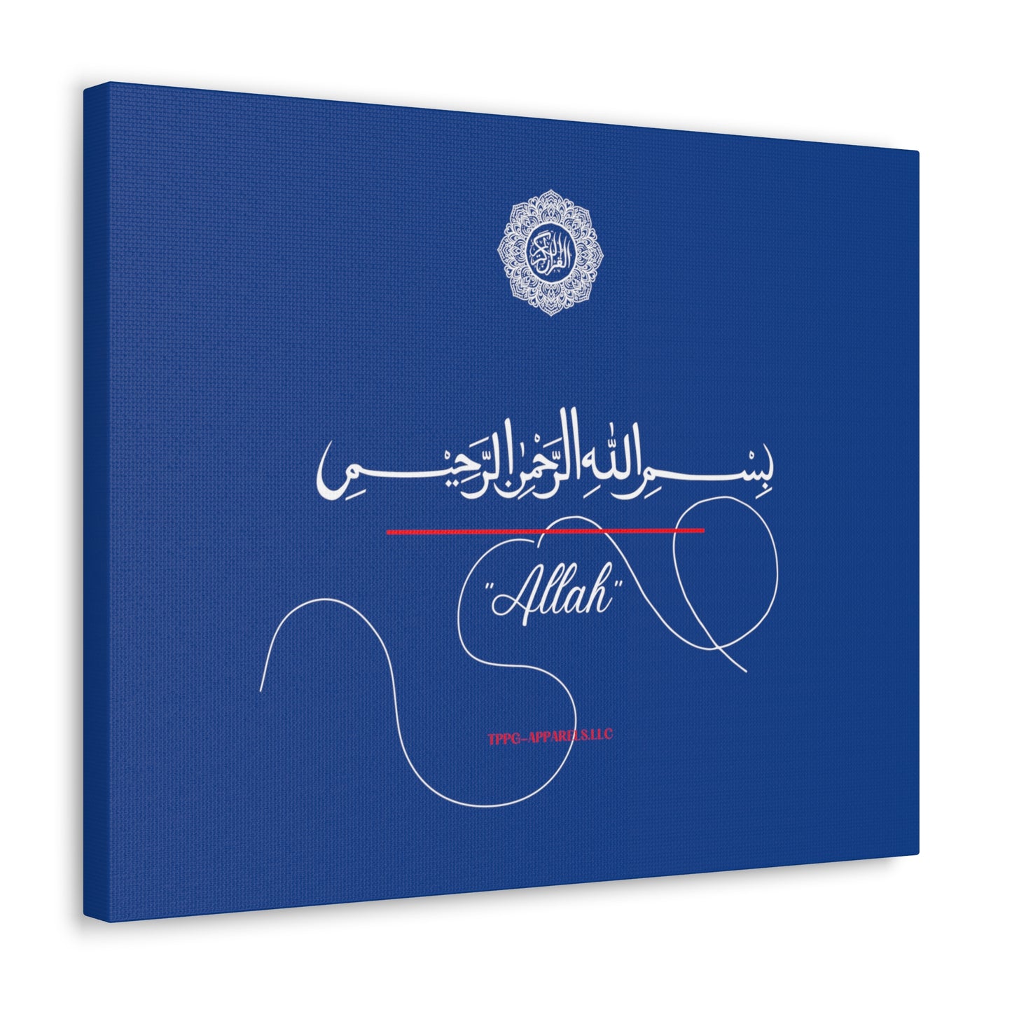 From our "TPPG Brand Arabic Faith Collection" - "Allah.." Canvas Gallery Wraps in Blue/White