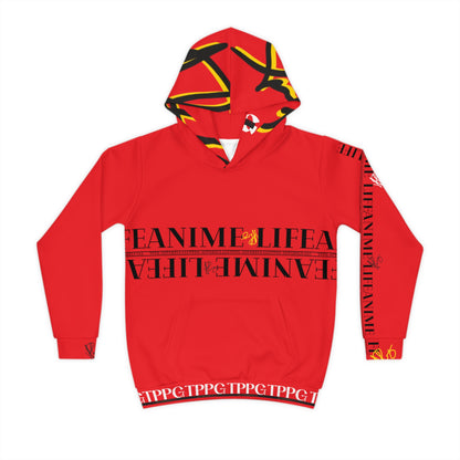 Children's (Cherry Red/Yellow) "TPPG Anime & Logo" Hoodie in 6 sizes