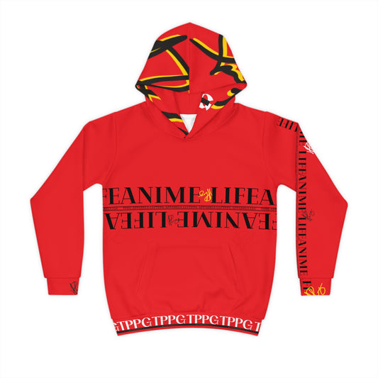 Children's (Cherry Red/Yellow) "TPPG Anime & Logo" Hoodie in 6 sizes