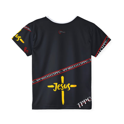 Kids (Black) 'Jesus/Faith' Sports Jersey/T-Shirt