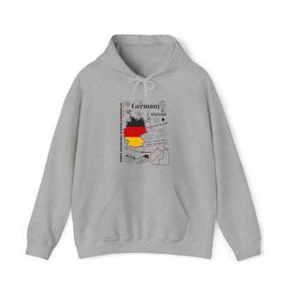 "Germany" Style Design Print Unisex Heavy Blend™ Hooded Sweatshirt - 6 sizes & colors to choose from