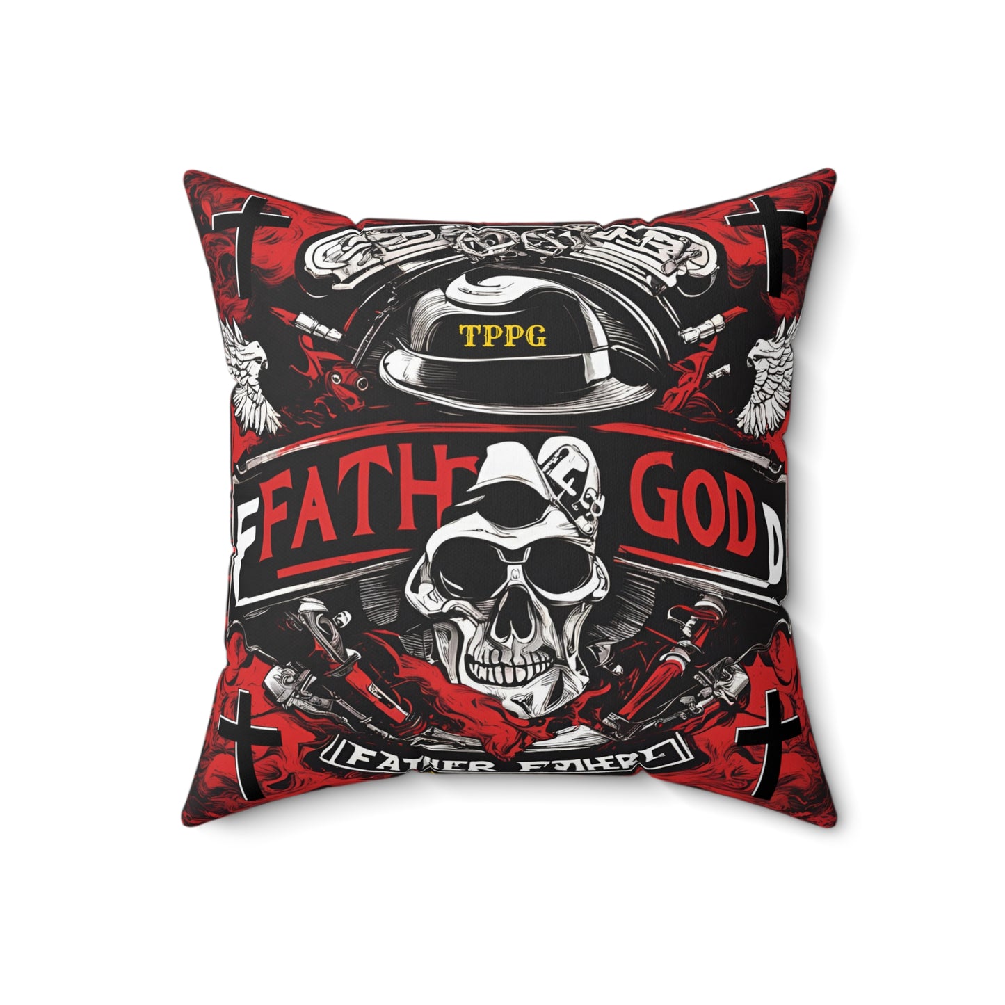 Square Shape "Father God Bikers" Pillow