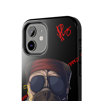 This Tough Design of A "Ruff Rider" with a Black Base Color - Cute Pet Design for Dog Owners Verision from the 'TPPG Collection' Line carries Several sizes of the "iPhone Series" Tough Phone Cases