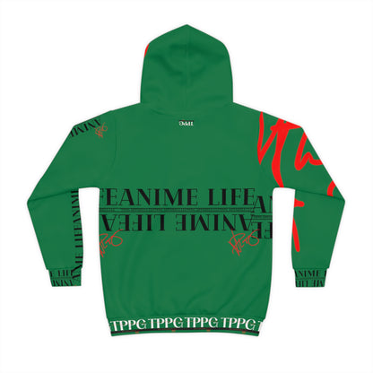 Children's (Dk. Green) "TPPG Anime Life & Logo" Hoodie in 6 sizes