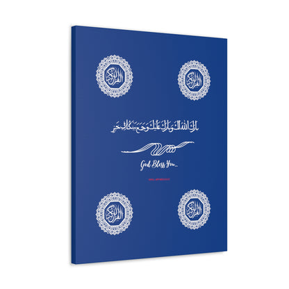 From our "TPPG Brand Arabic Faith Collection" - "Meaning:God Bless You.." Canvas Gallery Wraps in Dk Blue/White