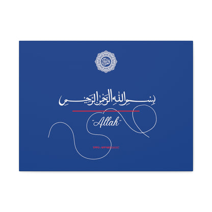 From our "TPPG Brand Arabic Faith Collection" - "Allah.." Canvas Gallery Wraps in Blue/White