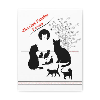 From our "TPPG Brand Pet Collection" - "The Cat Familia Posses.." Canvas Gallery Wraps in White