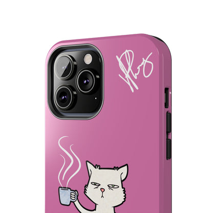 Cutie "Coffee Cat" Pet Design (in a Simple but Kool Tone Pink Base Color) Verision from the 'TPPG Collection' Line carries Several sizes of the "iPhone Series" Tough Phone Cases