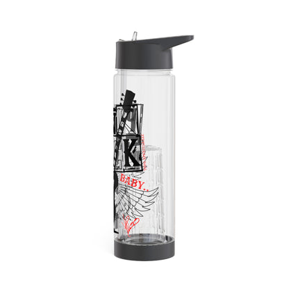 Clear 25oz 'Punk Rock' Print Style INFUSER Water Bottle by the "TPPG-Apparels" ('Punk Rock Print') Collection