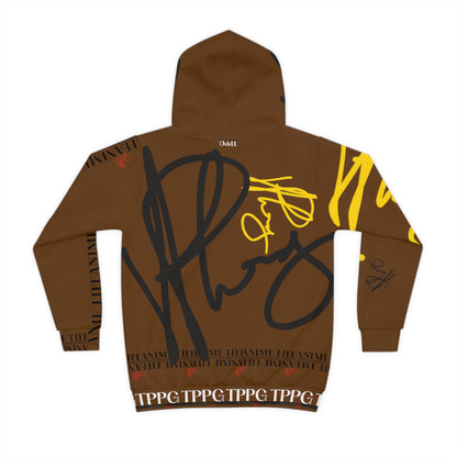 Children's "Anime Life" (Dk. Brown-Black/Yellow) "TPPG Logo" Hoodie in 6 sizes