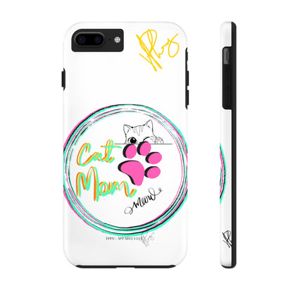 Guys Another one of our Cutest "Cat Mom" Pet Designs (in a White Base Color) Verision from the 'TPPG Collection' Line carries Several sizes of the "iPhone Series" Tough Phone Cases