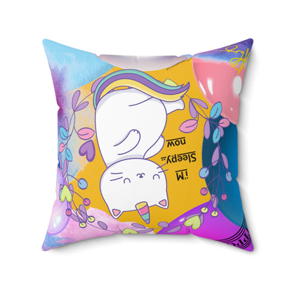 (Toddler/Kid) Spun Polyester Square Pillow (4 sizes-Yellow Bgd) - By: "TPPG KIds Collection"