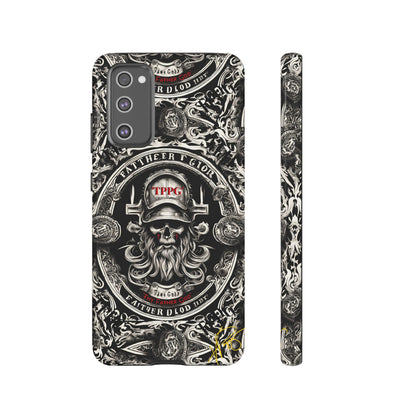 "Father God" iPhone/Google Pixel & Samsung Tough Phone Case (Black/Red & Grey)