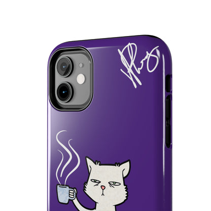 Lovely Bold Purple - Cutie "Coffee Cat" Pet Design Verision from the 'TPPG Collection' Line carries Several sizes of the "iPhone Series" Tough Phone Cases