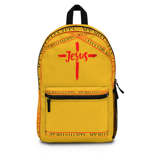 Jesus Design (Yellow) Backpack w/pockets