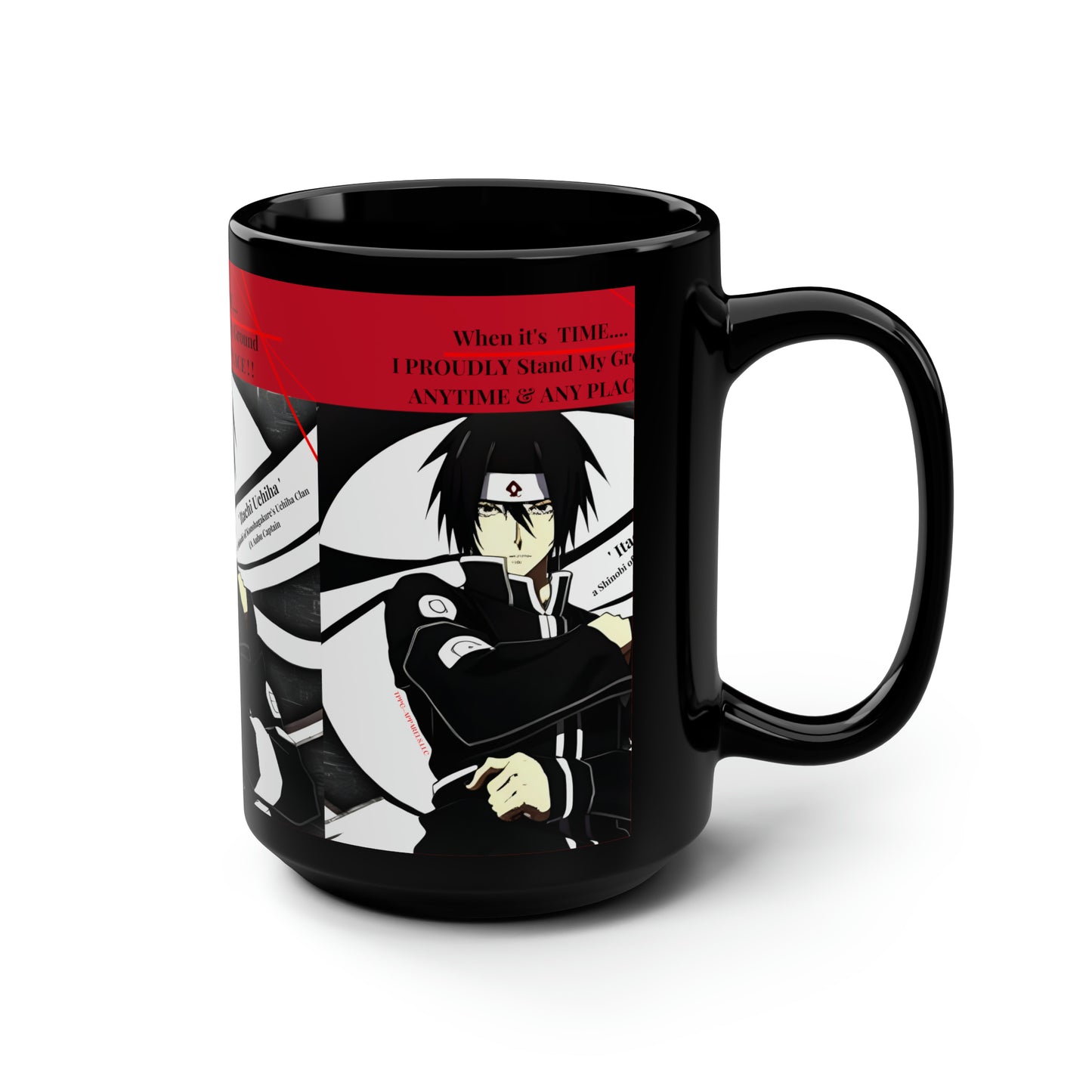 15oz Black Glossy 'Anime-Itachi Uchiha' Coffee/Tea Mug - 'TPPG-Apparels' Brand Collection