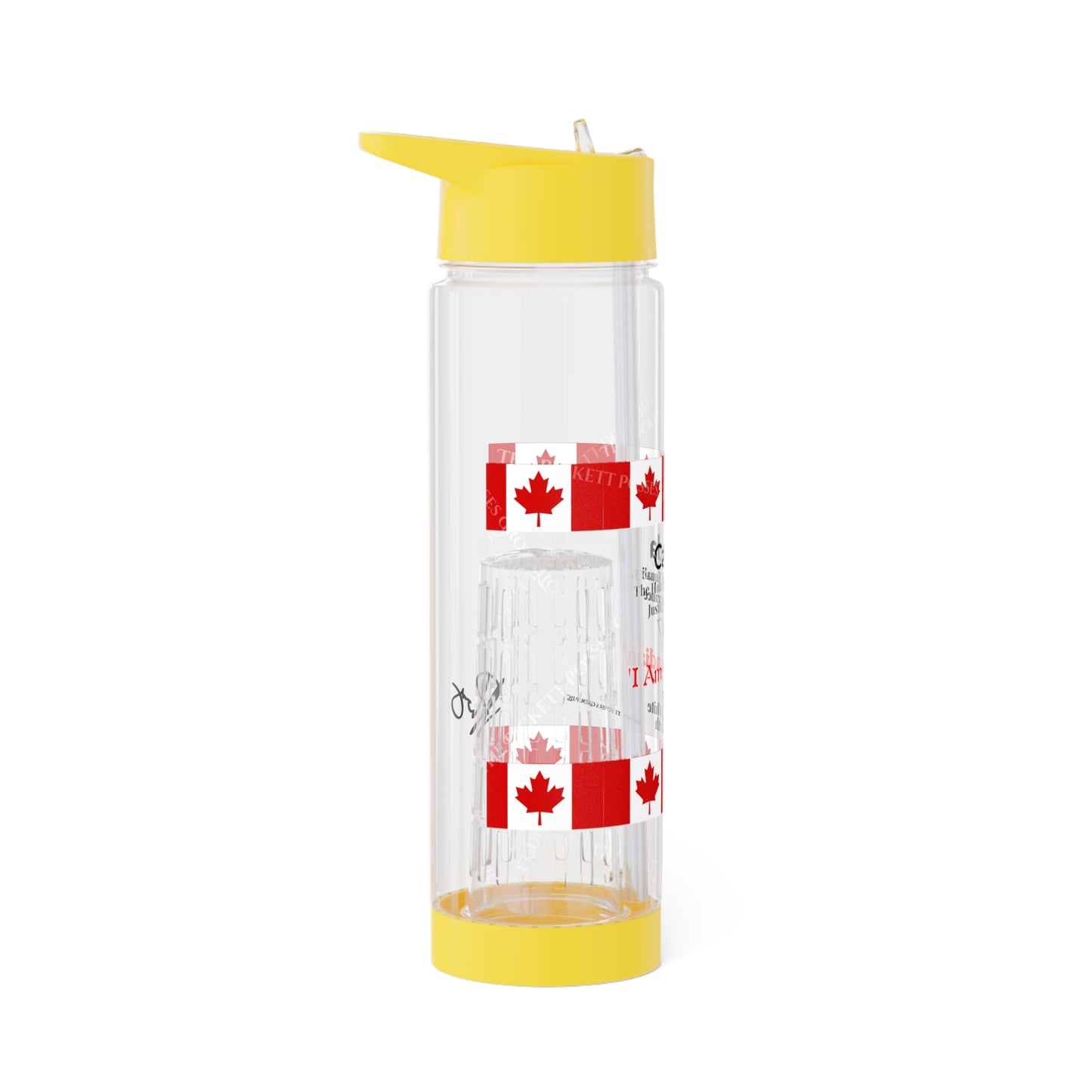 Clear 25oz 'Canada' Style Design.. INFUSER Water Bottle by the "TPPG-Apparels Brand" Canada Collection