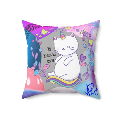 (Children) Spun Polyester ('1 side') Square Pillow (4 sizes-Lt. Grey Bgd) - By: "TPPG KIds Collection"