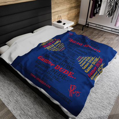 Guys another Bold Gamer Style Blanket from the "TPPG-Apparels" Brand Presents one of it's koolest designs on this Royal Blue Velveteen Plush Blanket