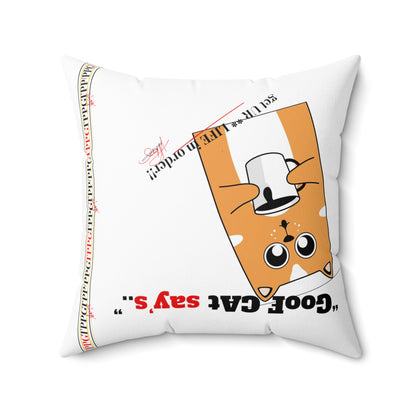 Square Polyester "GooF CAt" Pillow