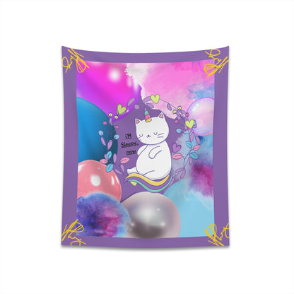 100% Polyester (I'm Sleepy, Now) Printed Wall Tapestry (Lt. Purple Base color) from "TPPG Collections"