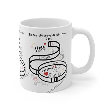 White "Ailurophile/Cynophile Lovers" 11oz Ceramic Mug from the 'TPPG-Apparels' Collection