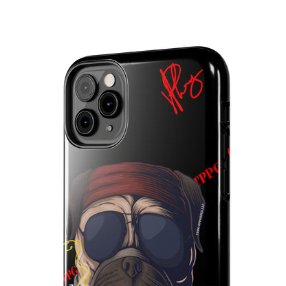 This Tough Design of A "Ruff Rider" with a Black Base Color - Cute Pet Design for Dog Owners Verision from the 'TPPG Collection' Line carries Several sizes of the "iPhone Series" Tough Phone Cases