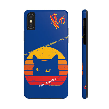 Custom Cat Design Phone Cases "Peek-A-BOOO.." (Black Multi-Colored)