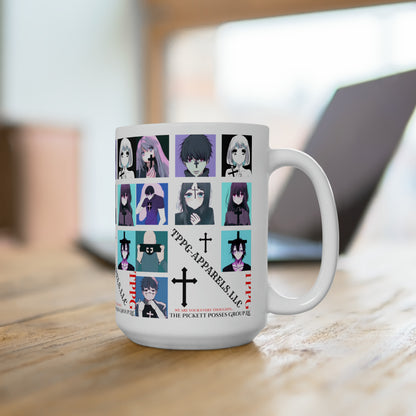 White 15oz "Anime/Manga" Style Ceramic Mug Grabs the Attention of all who Views It!!-By the 'TPPG-Apparels' Brand Collection