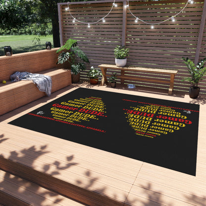 Black Durable & Non-Slip Outdoor Rug-"TPPG Gamer Collection"