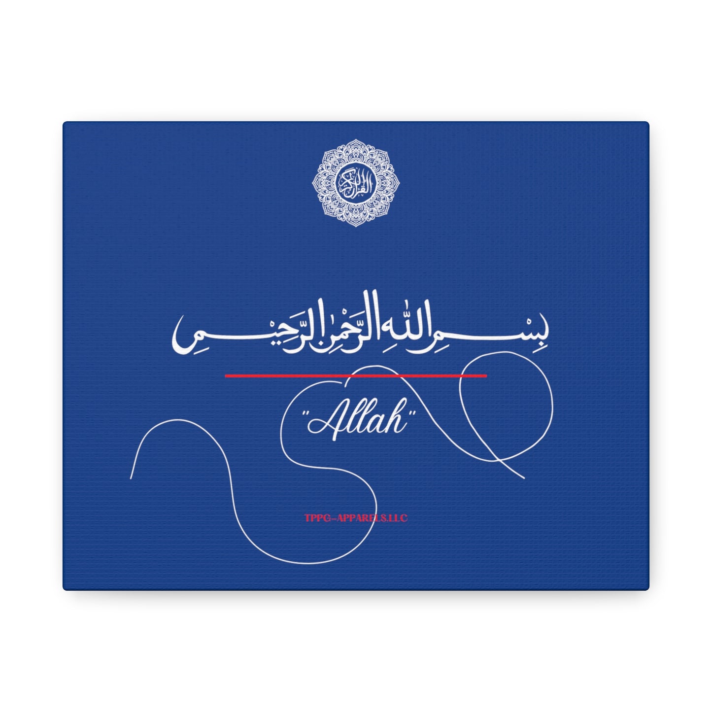 From our "TPPG Brand Arabic Faith Collection" - "Allah.." Canvas Gallery Wraps in Blue/White