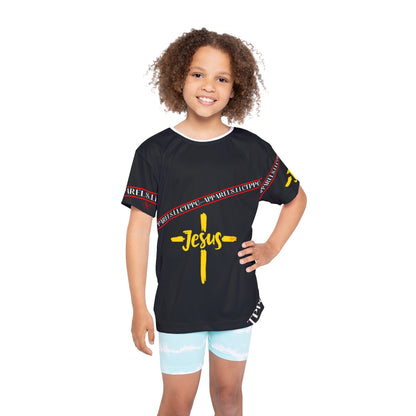 Kids (Black) 'Jesus/Faith' Sports Jersey/T-Shirt