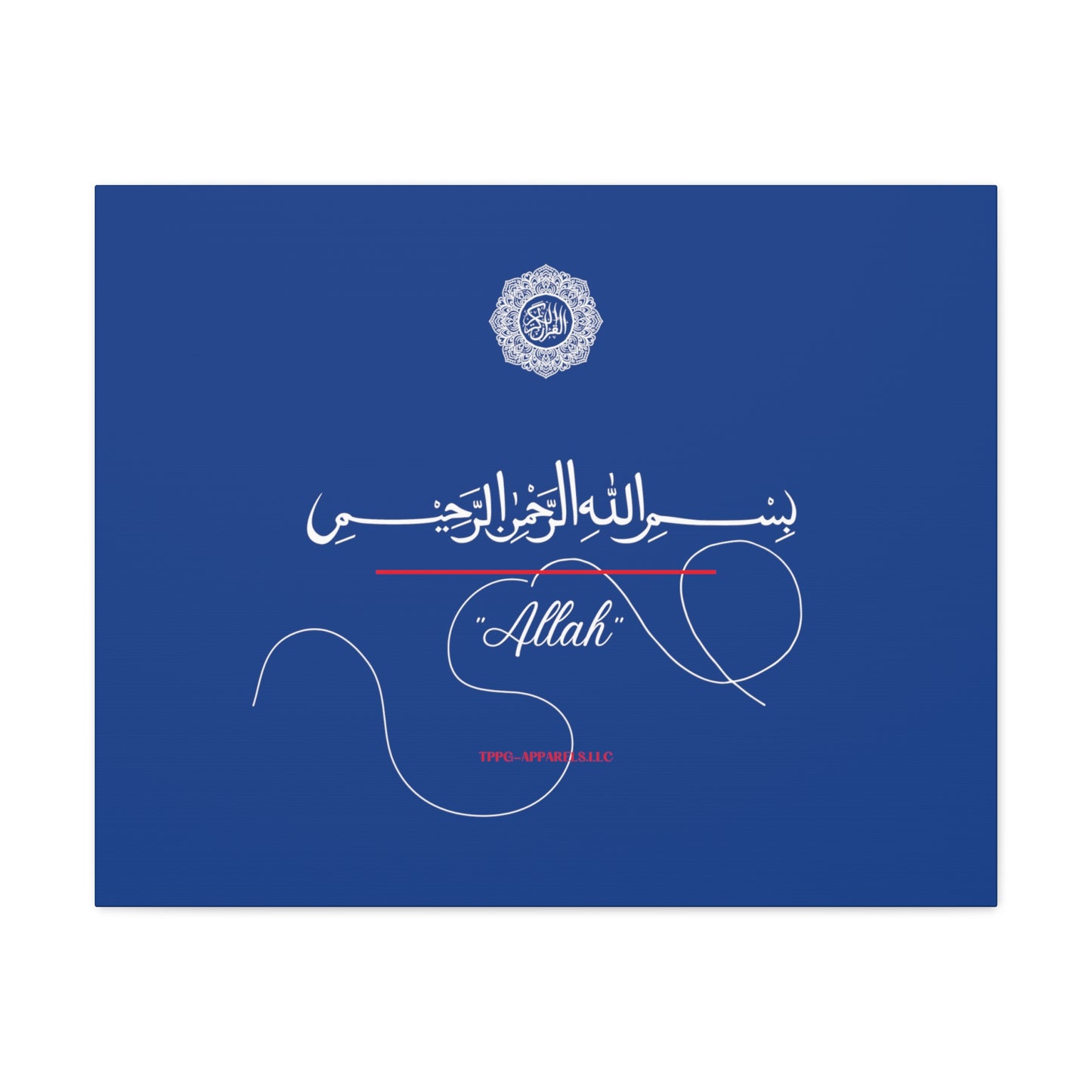 From our "TPPG Brand Arabic Faith Collection" - "Allah.." Canvas Gallery Wraps in Blue/White