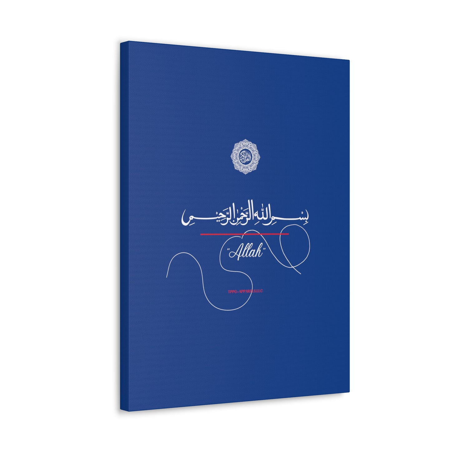 From our "TPPG Brand Arabic Faith Collection" - "Allah.." Canvas Gallery Wraps in Blue/White