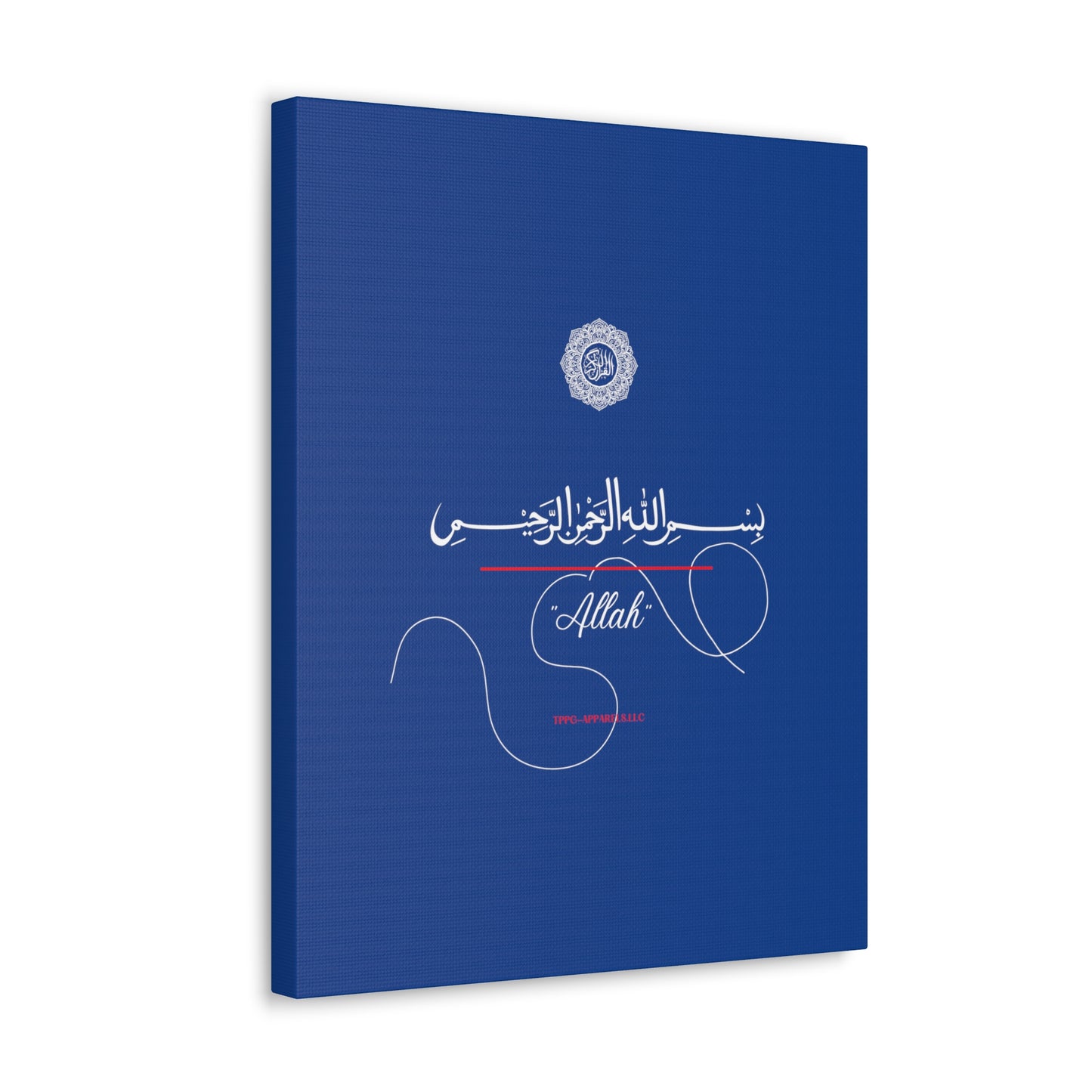 From our "TPPG Brand Arabic Faith Collection" - "Allah.." Canvas Gallery Wraps in Blue/White