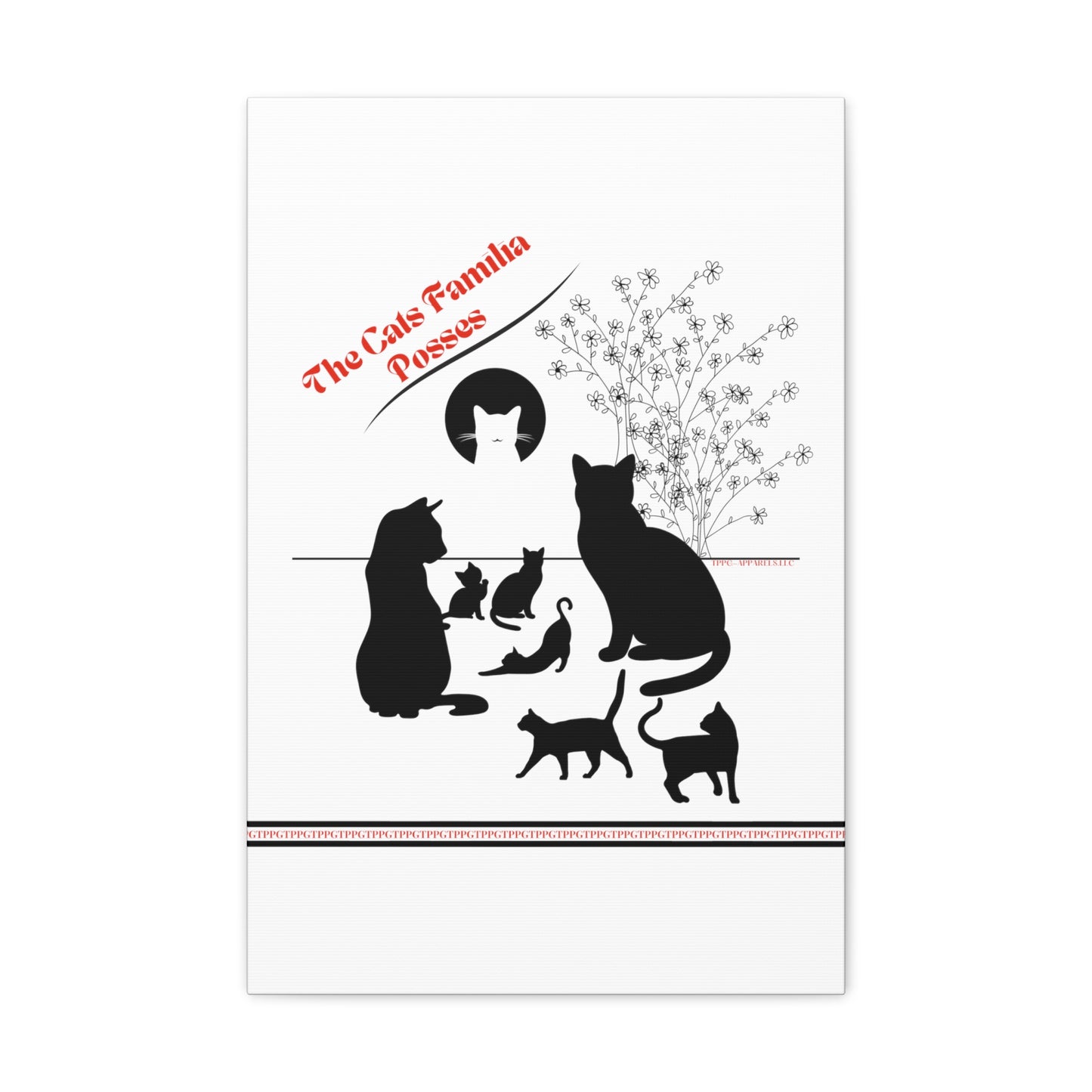 From our "TPPG Brand Pet Collection" - "The Cat Familia Posses.." Canvas Gallery Wraps in White