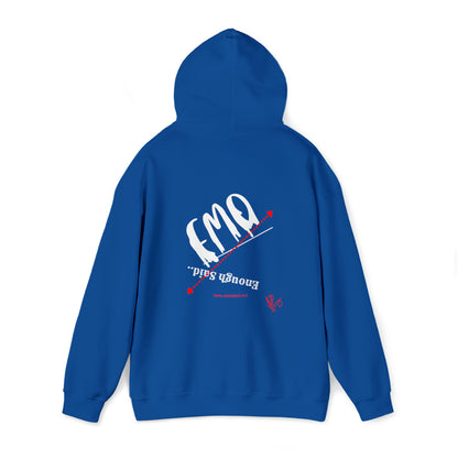 "EMO-Enough Said" Style (Back Facing) Design Print Unisex Heavy Blend™ Hooded Sweatshirt - 6 sizes & 9 colors to choose from