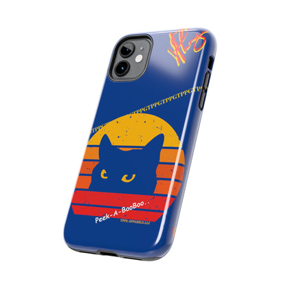 Custom Cat Design Phone Cases "Peek-A-BOOO.." (Black Multi-Colored)