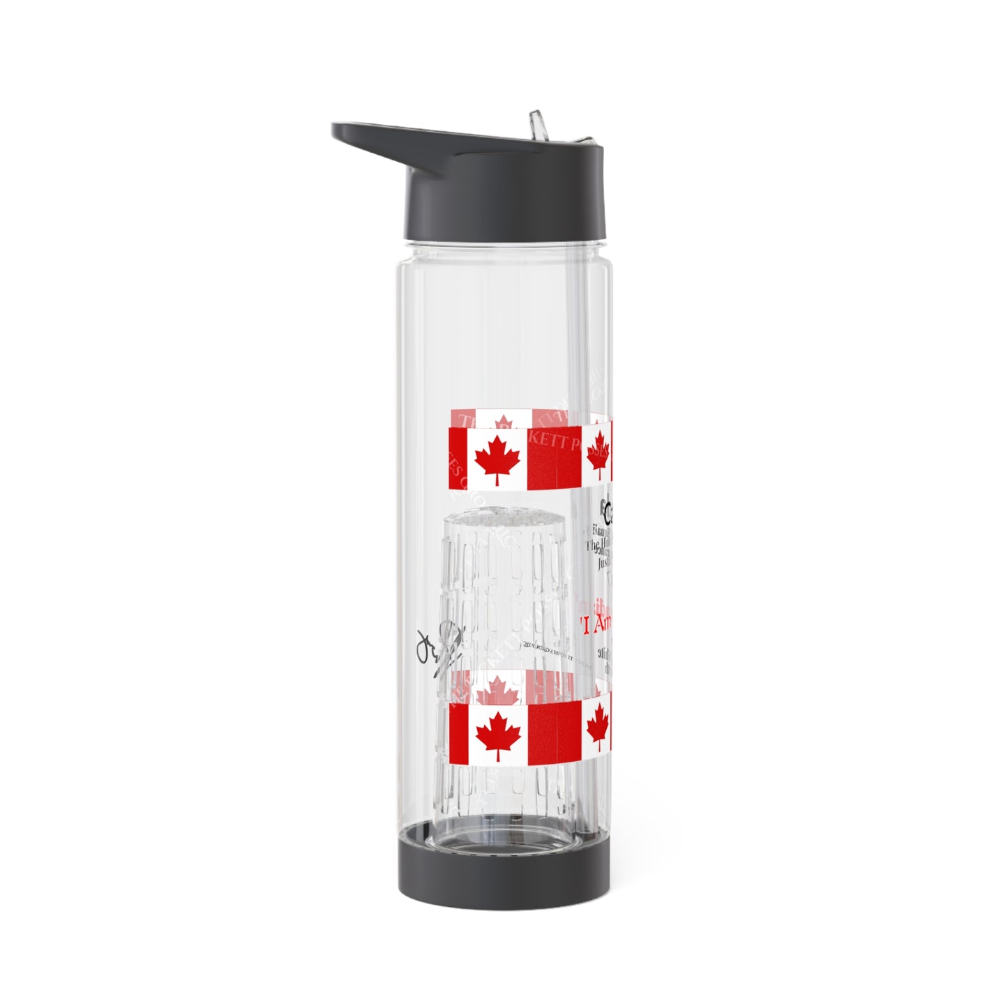 Clear 25oz 'Canada' Style Design.. INFUSER Water Bottle by the "TPPG-Apparels Brand" Canada Collection