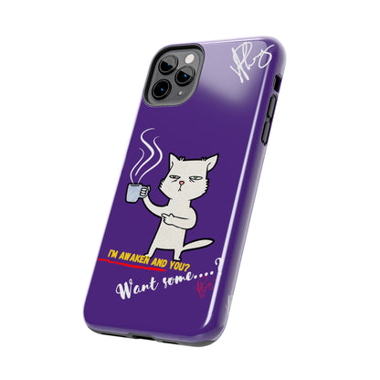 Lovely Bold Purple - Cutie "Coffee Cat" Pet Design Verision from the 'TPPG Collection' Line carries Several sizes of the "iPhone Series" Tough Phone Cases