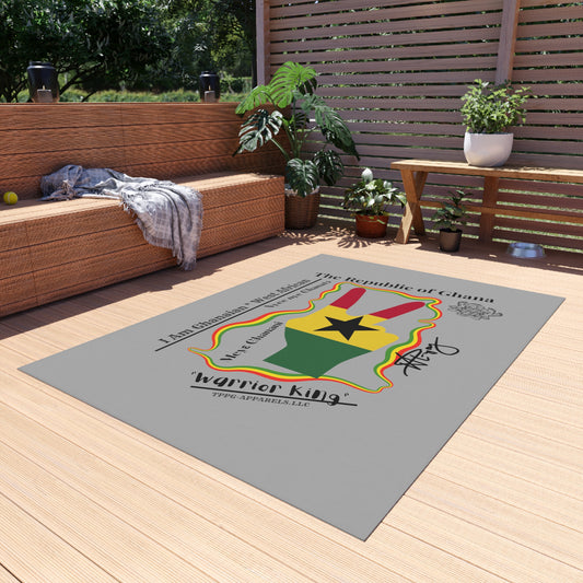 "Ghana Design" White Durable Outdoor Rug