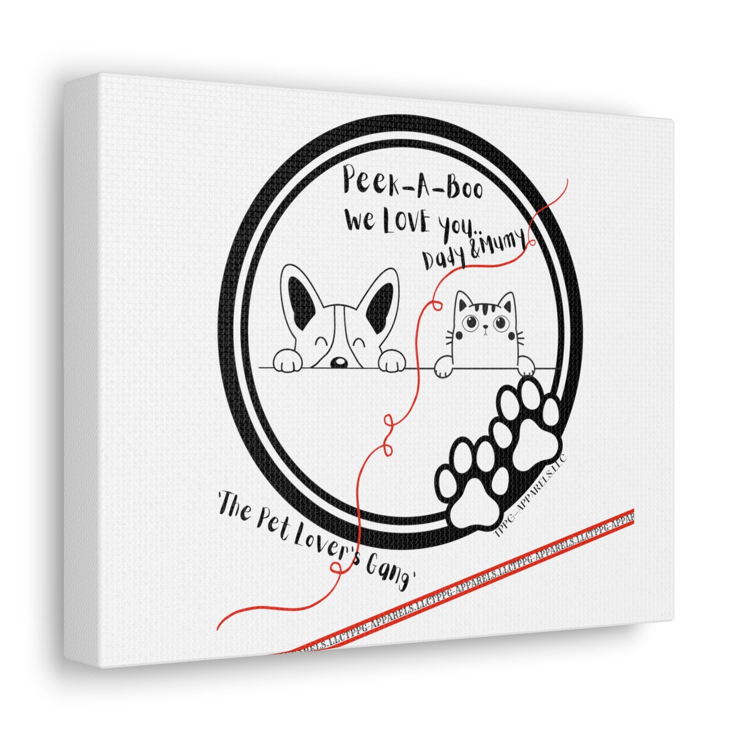 From our "TPPG Brand Pet Collection" - Canvas Gallery Wraps " Peek-A-Boo.."- in White