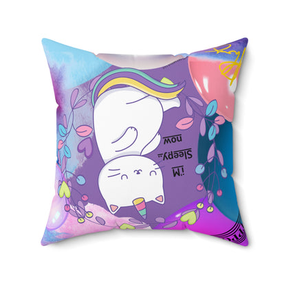 (Toddler/Kid) Spun Polyester Square Pillow (4 sizes-Lt. Purple Bgd) - By: "TPPG KIds Collection"