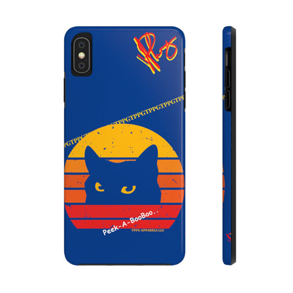 Custom Cat Design Phone Cases "Peek-A-BOOO.." (Black Multi-Colored)