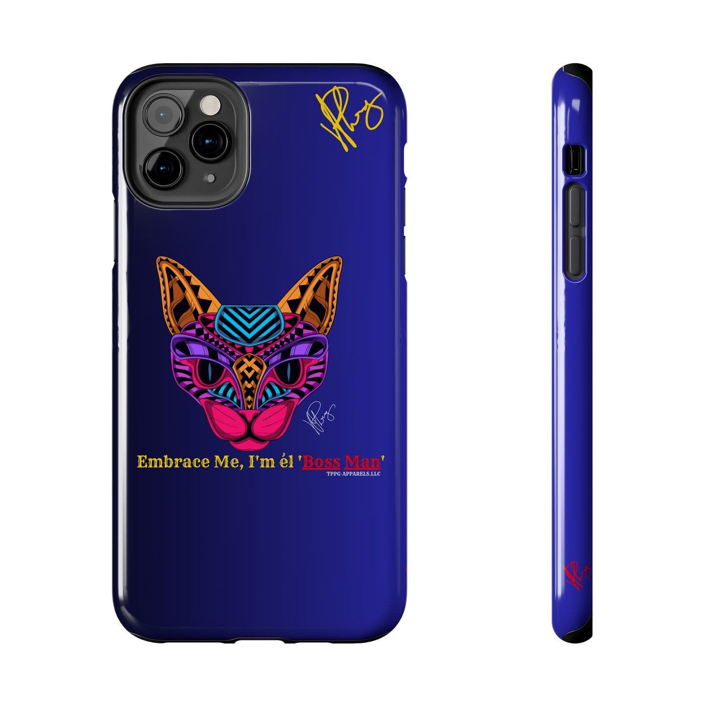 Cat Designs Phone Cases - iPhone/Samsung Galaxy & Google Pixel (Purple/Blue-Multi-Colored)