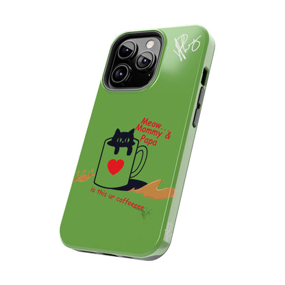 Ok Guys here's another one of our Cutest Coffee Pet Designs (in a Light Green Base Color) Verision from the 'TPPG Collection' Line carries Several sizes of the "iPhone Series" Tough Phone Cases