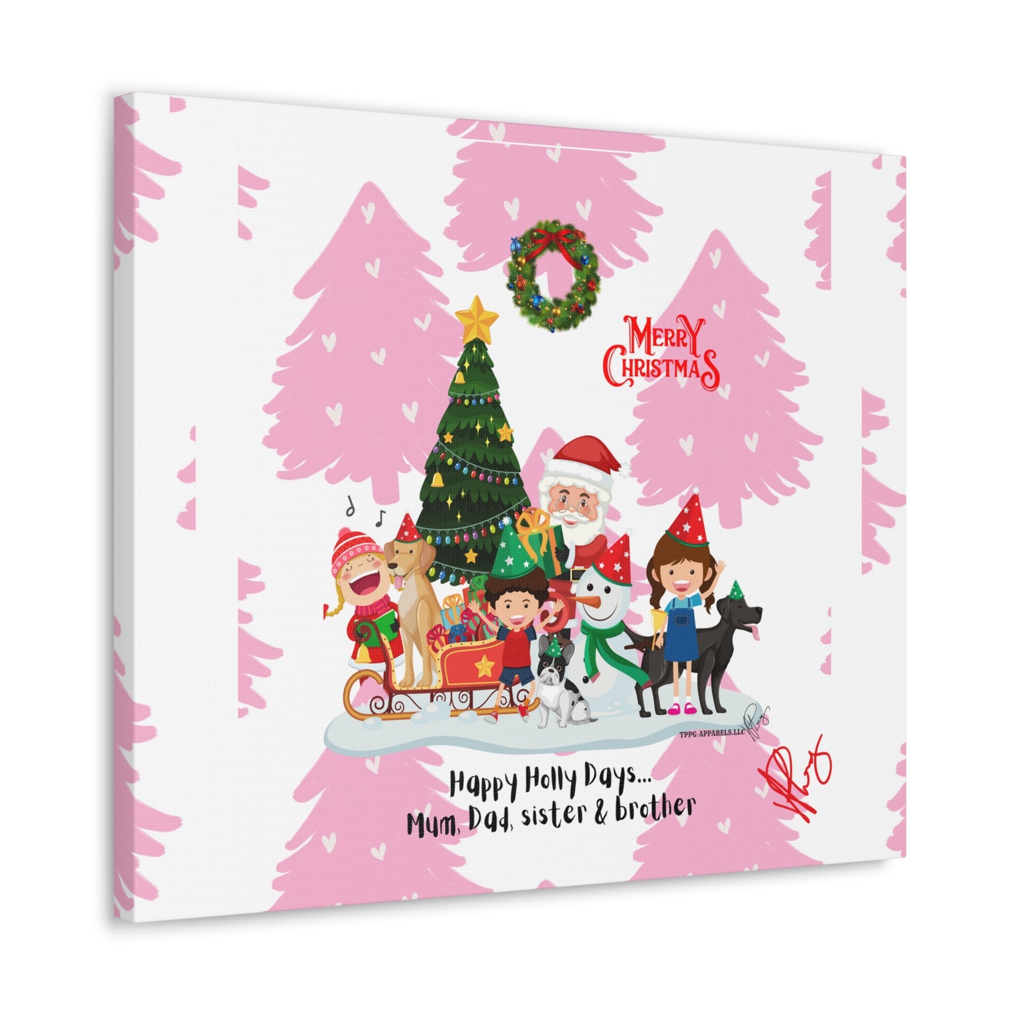 Happy Holidays-"TPPG Brand Christmas Collection" - Canvas Gallery Wraps "- in Bold colors